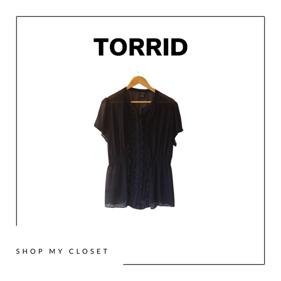 TORRID NAVY BLOUSE - Picture 1 of 3